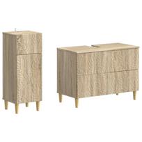 2 dalių vonios spintelių rinkinys DELFT Sonoma ąžuolas