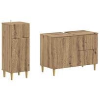 2 dalių vonios spintelių rinkinys DELFT Artisano ąžuolo