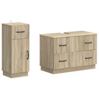 2 dalių vonios spintelių rinkinys HOORN Sonoma ąžuolas
