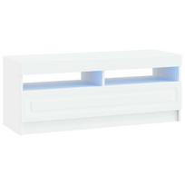 LED televizoriaus spintelė Balta Apdirbta mediena