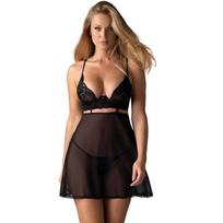 Komplektas Obsessive Nutris Babydoll & Thong XS-2XL