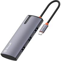 Tellur USB-C centras TLL321061, 5V/3A, 15V/3A, 20V/5A, 20V/5A PD3.0 100W, 4K 30Hz, 5 prievadai
