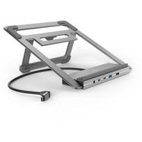 Hama Nešiojamojo kompiuterio stovas 00200139, 12 prievadų, 100 W, 10Gb/s, 4K, MST, Gigabit Ethernet, aliuminis