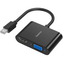 Hama Vaizdo Adapteris 00200330, Mini DisplayPort - VGA, HDMI, 4K, 1080p, 3 prievadai, juodas