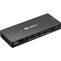 Sandberg USB-C 13in1 dokas stotis Pro 136-61, 100W, 2xHDMI, 1xDP, 3xUSB 3.0, 1xUSB-C 3.1, 1xRJ45, 1xAudio, 1xSD, 1xMicroSD