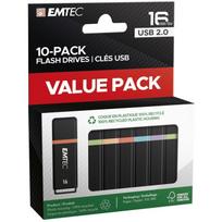 Emtec USB atmintinė ECMMD16GK102P10, 16GB, USB 2.0, 15Mbps, 5Mbps, daugiaspalvė, 10 vnt.