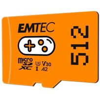 Emtec microSDXC 512GB UHS-I U3 V30 A2 Gaming ECMSDM512GXCU3G, 512GB, 100MB/s, UHS-I, V30, A2, oranžinė