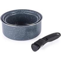Russell Hobbs Puodų rinkinys RH03294EU7, 16cm, 18cm, 20cm, nuimamas rankena, mėlynas marmuro danga