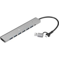 Sandberg USB-C/A į 7 x USB 3.0 Hub 136-66, 5000Mbit/s, 0.15 m, 5 V, 3.5 A, 7 prievadai, GL3510, ECCN EAR99