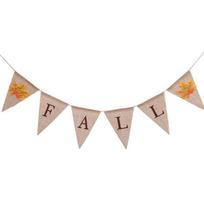 Autumn Maple Leaf Burlap Flag Banner Thanksgiving Day Party Decoration Burlap Flag Banners Supplies