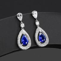 Luxury Wedding Party Crystal Water Drop Earrings for Women Brand Designer Fashion Zirconia Eardrop Luxury Dangler Jewelry