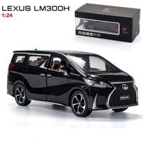 1/24 mastelio Lexus LM300 lydinio modelio automobilis, atitraukiamas metalinis kolekcinis žaislinis automobilis su lengvomis ir garsiomis žaislinės transporto priemonės durelėmis, kurias galima atidaryti 1/24- 20.5x9x7.5cm