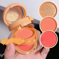 3 spalvų pudra Blusher Matte Pearl Powder Sandwich Bento Moonlight Mermaid Milk Peach Cross-border makiažo akių šešėlių plokštelė