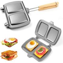 Sandwich Maker,Double Head Breakfast Sandwich Maker, Hot Dog Toaster,Grilled Cheese Maker Nonstick Sandwich Maker Flip Grill Pan šviesiai pilka spalva