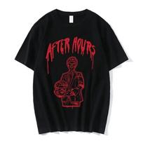 Mada Reperis The Weeknd After Hours Marškinėliai Vyrams Moterims Harajuku Vasara Unisex Aukštos Kokybės Medvilnė Vasaros Mada Laisvi S juoda