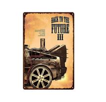 Retro Poster Movie Back To The Future Tin Sign Painting Metal Plaque Vintage Bar Family Wall Decor Unique Decoration Painting 20x30cm（7.8x11.8inch） beige