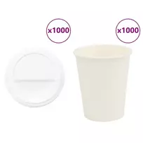 popieriniai kavos puodeliai su dangteliais 1000 vnt 8oz 200ml