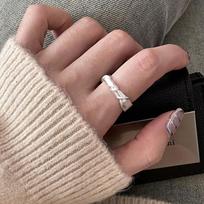 925 Silver Open Finger Ring Punk Heart Irregular Geometric Stackable Jewelry Gift For Women Girl resizable