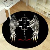 1pc Rammstein Angel Wings Cross Outdoor Round Carpet Gift for Home Office DecorRC2791 80cm by 80cm