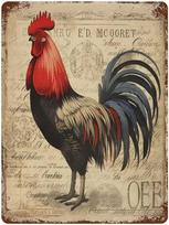 HighonHi Metal Sign Vintage French Writing Paris Rooster Poster Plaque Painting Farmhouse Signs for Outside Home Decor Retro Kit 20x30cm（7.8x11.8inch）
