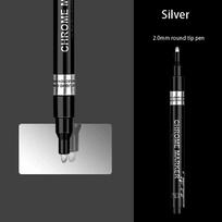 Aukšto blizgesio metalinis chromo dažų rašiklis DIY modeliams, rankdarbiams, veidrodinio paviršiaus atspindintis žymeklis, galvanizavimo metalo efektas, rašymo įrankis