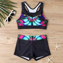 Women's Split Fashion Sexy Bikini Print With Breast Pad Without Steel Bracket Swimsuit XXXXL