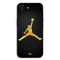 Dėklas iPhone 17e Jordan 23 nike krepšinio logotipui, auksinės spalvos Maniacase juoda