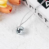 12/20pcs Mirror Disco Ball Necklaces 70s Disco Party Necklaces Costume Silver Disco Necklace Accessories for Dance Party Supply 12pcs gray