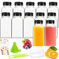 Juice Bottles, 8oz Plastic Bottle with Leak-Proof Lids, Reusable Drink Containers for Home, Picnic, Office 250ml