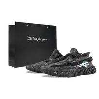 Adidas Originals Yeezy Boost 350 V2 Abrasion Resistant Abrasion Resistant Low top Casual Shoes Unisex Black Blue ID4811(Team373-BOX) 37⅓