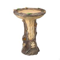 Bird Feeders Bath Bowl Sculpture Weather Resistant Fairy Garden Statue Birds Food Dispenser