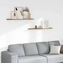 Sieninė lentyna 2 pcs Ruda 100 x 9 x 3 cm Apdirbta mediena