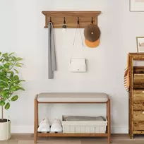 Prikabinamas paltas Natūrali 70 x 10 x 20 cm Kieto teka medžio