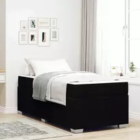 Lovos rėmas su čiužiniu Juoda 120 x 190 cm audinys
