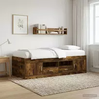 Lovos rėmas su saugojimu su stalčių Dūminio ąžuolo 80 x 200 cm