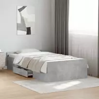 Lovos rėmas su saugojimu su stalčių Betono pilka 80 x 200 cm