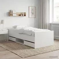 Lovos rėmas su stalčių su galvūgalio Balta Apdirbta mediena