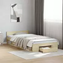 Lovos rėmas su saugojimu su stalčių Sonoma ąžuolas 80 x 200 cm