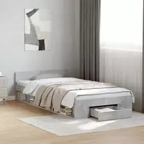 Lovos rėmas su saugojimu su stalčių Betono pilka 80 x 200 cm