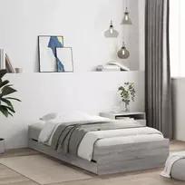 Lovos rėmas su saugojimu su stalčių Betono pilka 80 x 200 cm