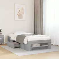 Lovos rėmas su saugojimu su stalčių Pilka Sonoma 80 x 200 cm
