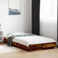 Grindų lovos rėmas Dūminio ąžuolo 80 x 210 cm Apdirbta mediena
