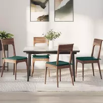 Sėdynių pagalvėlės 4 pcs Tamsiai žalia 40 x 40 x 3 cm audinys
