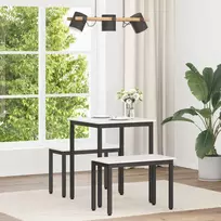 Valgomojo stalas Balta 60 x 60 x 75 cm Kietos pušies mediena