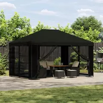 Paviljonas su šoninėmis sienelėmis 4 × 3 m Juoda