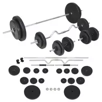 Štangos ir hantelių rinkinys, 90 kg