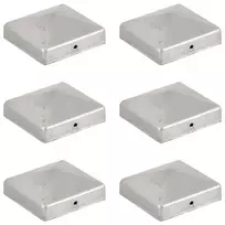 Tvoros stulpų dangteliai, 6vnt., 81x81mm, galvanizuotas metalas