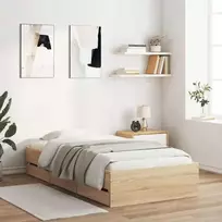 Lovos rėmas su stalčiais, ąžuolo, 90x200cm, apdirbta mediena