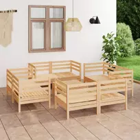 Sodo poilsio komplektas, 9 dalių, pušies medienos masyvas