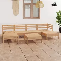 Sodo poilsio baldų komplektas, 7 dalių, pušies masyvas
